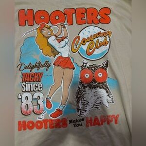Spencer’s Hooters Country Club Beige Graphic T Shirt Adults Size 2x